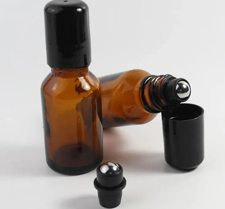 5ml Rolo em garrafas de rolos para óleos essenciais Roll-on Frasco de perfume de perfume recipientes de desodorante com tampa preta SN419