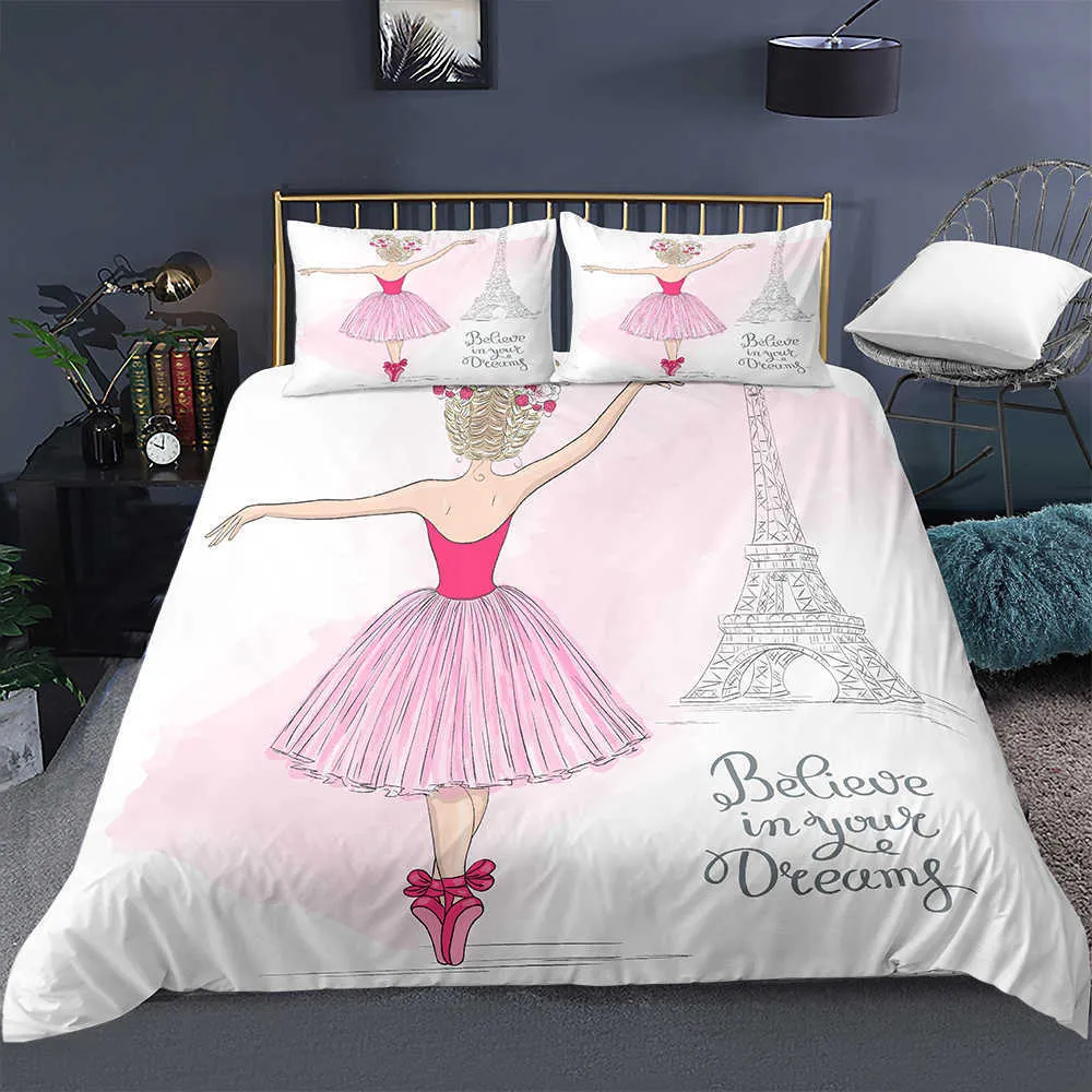Tecknad sängkläder för barnbarn Barn Barn Crib Duvet Cover Pillowcase Edredones Nios Girls Princess Blanket Quilt 210716