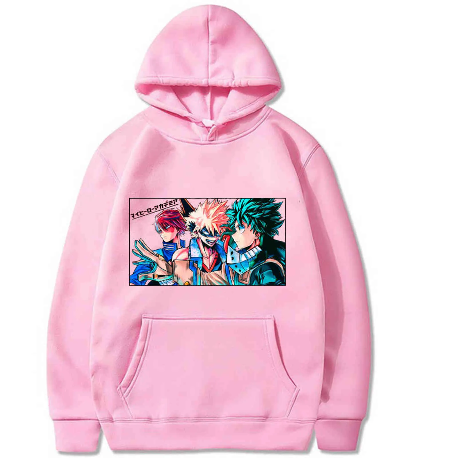 Mon héros universitaire à capuche deku todoroki bakugo sweat pour hommes vêtements unisexes y211118