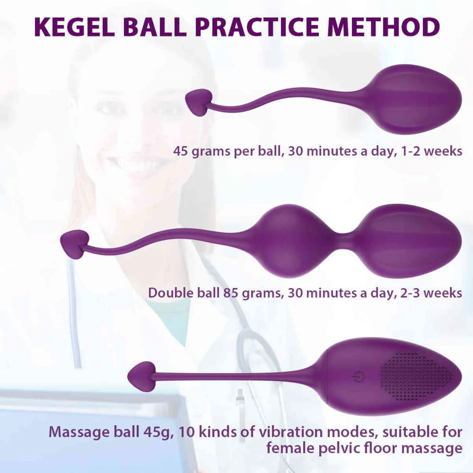 NXY Eggs New Kegel Balls Télécommande Femmes Sex Toys Vagin TightenTraining Vibrant Massage Vaginal Adulte pour Femme Cadeau 1124