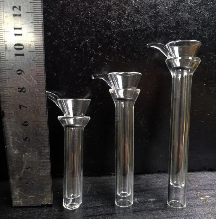 Glass male slides and female stem slide funnel style with black rubber simple downstem for glass bong glass pipes smoking accessories zeusart shop
