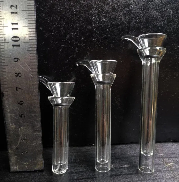 Glazen mannelijke glaasjes en vrouwelijke steel slide trechterstijl met zwart rubber eenvoudige downstem voor glazen bong glazen pijpen rookaccessoires zeusart shop