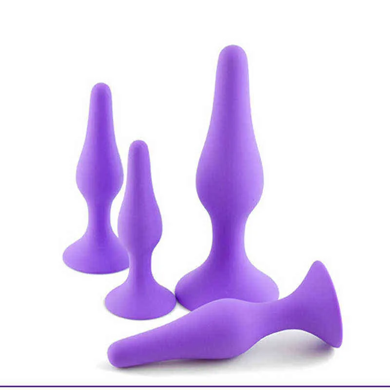 NXY Volwassen speelgoed 100% Siliconen Butt Plug Anale Pluggen Unisex Sex Stopper 4 Verschillende Grootte Volwassen Speelgoed voor Mannen/Vrouwen/Gay Trainer Voor Koppels SM 1130