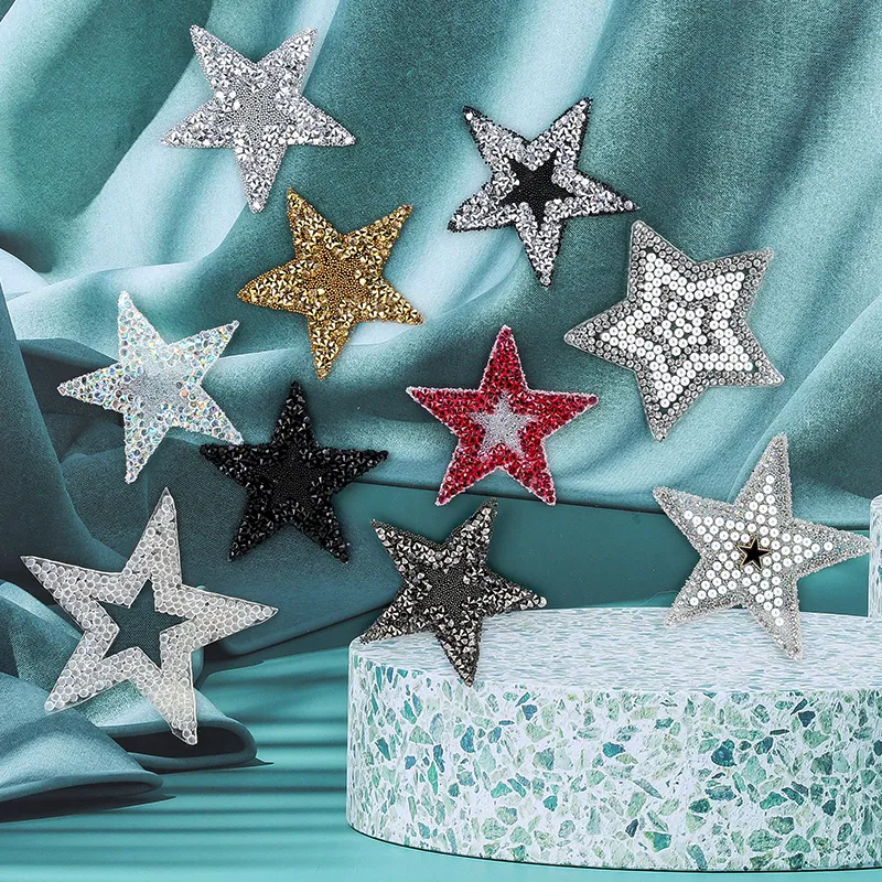 Parches de estrellas de diamantes de imitación de perlas de diamantes sueltos para coser apliques 3D hechos a mano con cuentas Diy para apliques de camisetas pegatinas para ropa