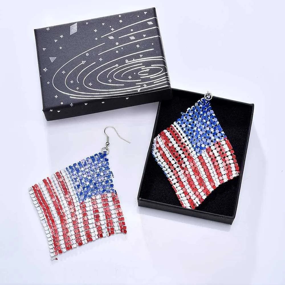 Amerikanska flaggörhängen för kvinnor IC Independence Day 4 juli Drop Dangle Hook Earrings Fashion Jewelry Q07093028997