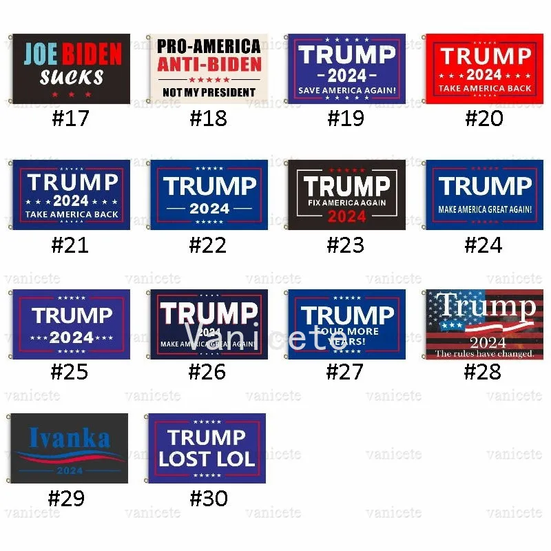 40 Stili 2024 Trump Flag Biden non è il mio presidente 90 * 150 cm US Elezioni presidenziali Bandiera Trump Flags Banners Articoli feste T2I52482