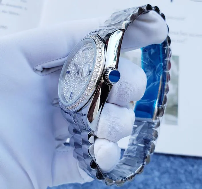 2021 New Women's Watch 40mm Dial With Diamonds Sapphire Mirror Automatiska mekaniska klockor Dual Kalender Rostfritt stål WRI2386
