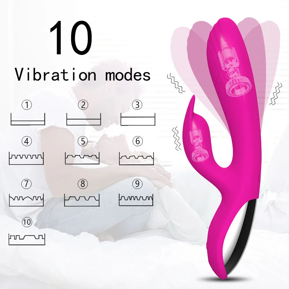 Coniglio le donne, la stimolazione del clitoride gioca il vibratore del dildo della vagina del punto G Masturbazione femminile Prodotti del sesso adulti