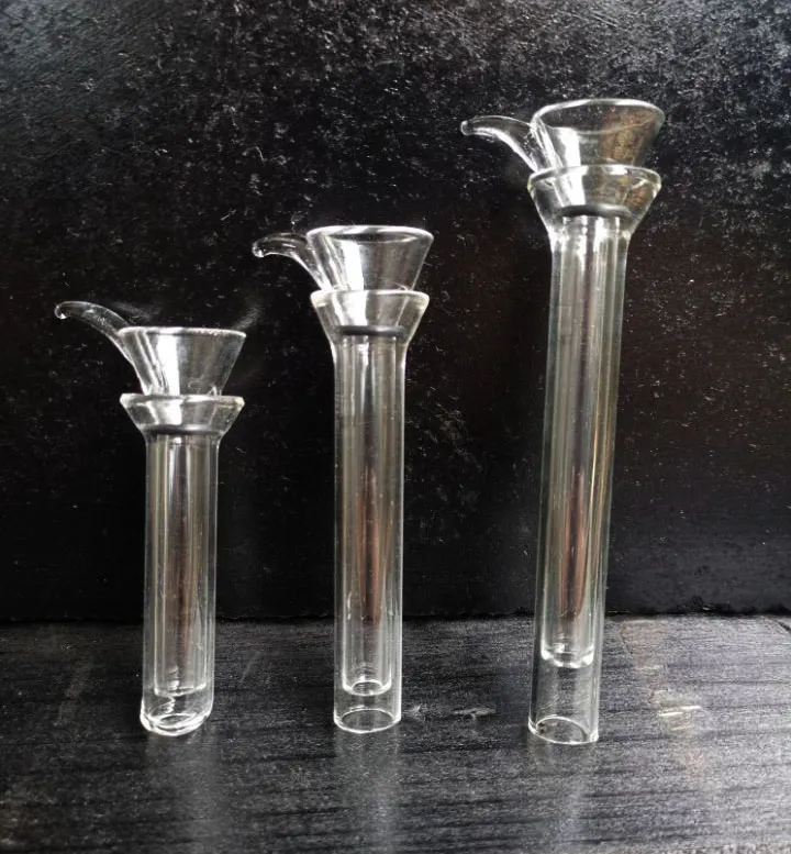 Glazen mannelijke glaasjes en vrouwelijke steel slide trechterstijl met zwart rubber eenvoudige downstem voor glazen bong glazen pijpen rookaccessoires zeusart shop
