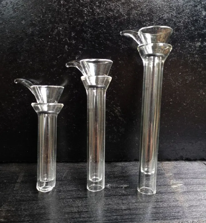 Glissières mâles en verre et tige femelle style entonnoir avec tige simple en caoutchouc noir pour bong en verre pipes en verre accessoires pour fumeurs hotglassart shop