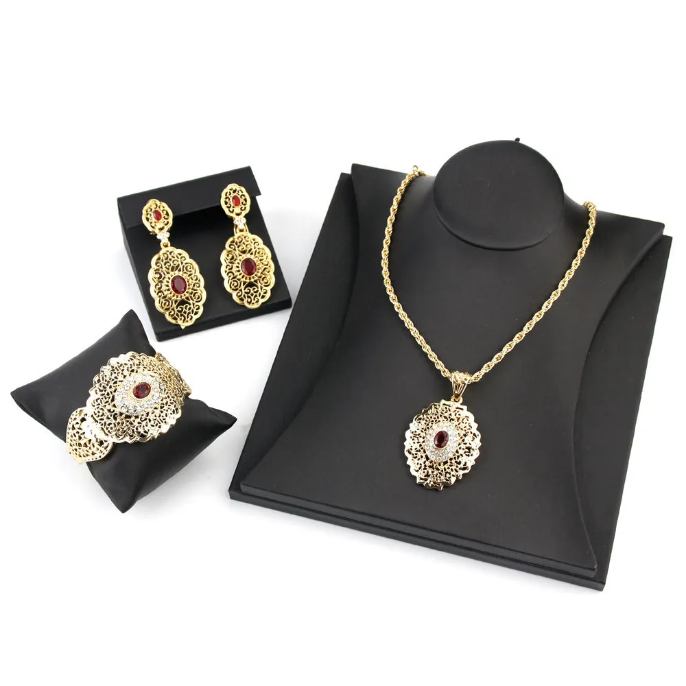 CHIC CHECO MAGAZZO MAROCCO Set di gioielli in oro Drop Cufo Bracciale Bracciale Collana Vita a ciondolo Arab Hollow Metal Gift2972059