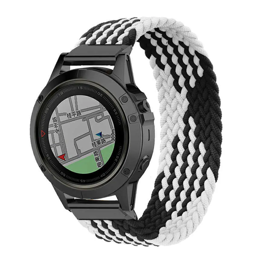 22 26mm Örgülü Solo Döngü Naylon Hızlı Yayın İzle Kayış Garmin Fenix ​​6 6x Pro 5X 5 Artı 3HR 935 945 S60 Silikon Watchband H0915