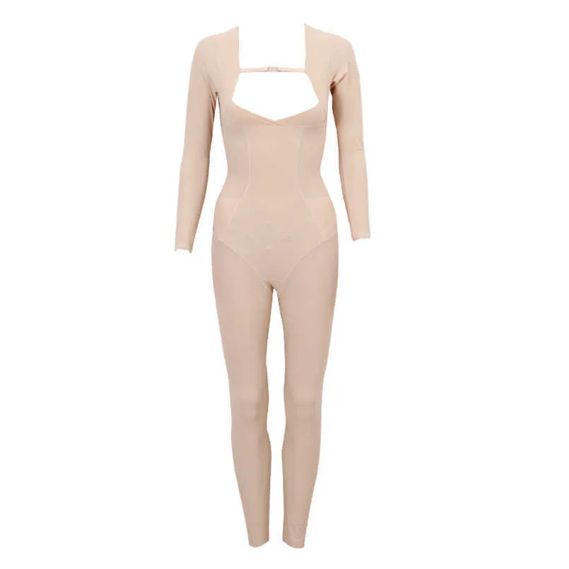 Italienska Koffein Tyg Bodysuiter Framknapp Design Bröstförstärkare Midja Back Open Silk Crotch Soft Postpartum BodySheper