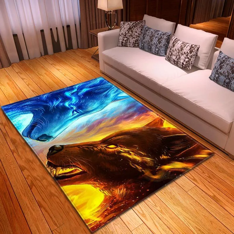 Tapis dessin animé enfant tigre lion impression 3D pour salon chambre à coucher tapis doux flanelle antidérapant enfants ramper tapis de sol231k