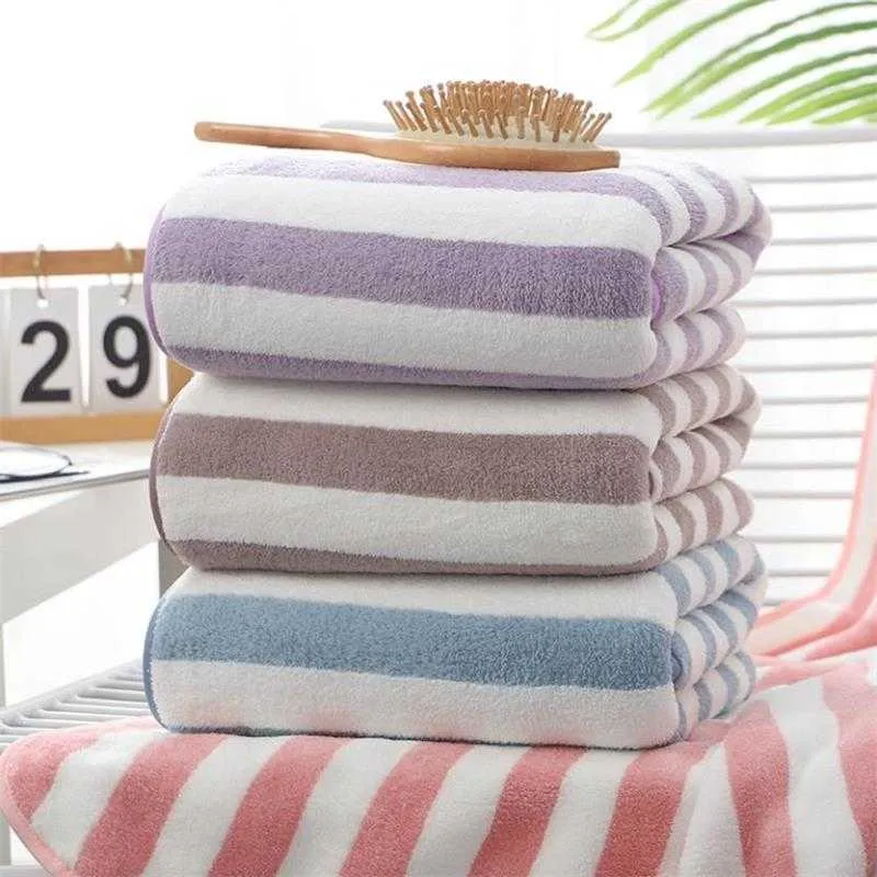 Adult Face Bath Towel Cotton Stripe Beach Male Women's Children Students Absorbent s Travel Sport Bathroom Supplies 210728