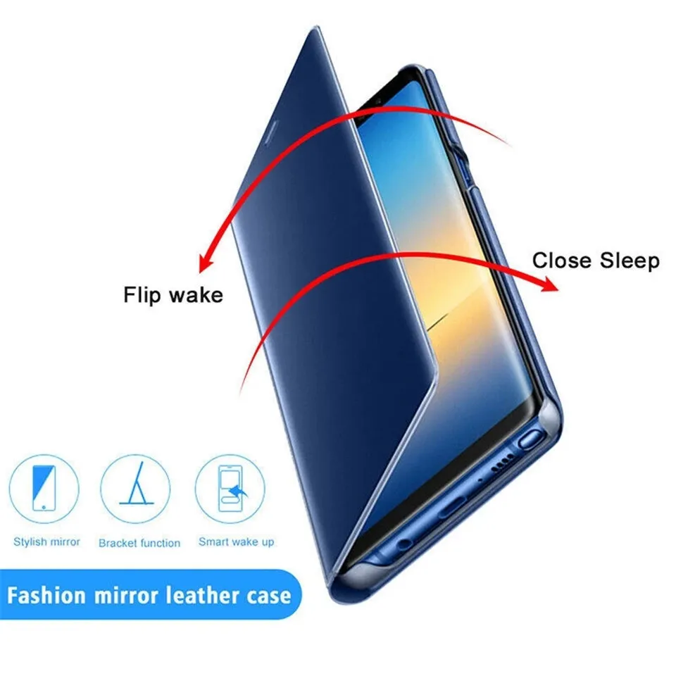 Smart Lustro Flip Flip Telefon Case dla Samsung Galaxy S21 Plus S20 Fe Note 20 Ultra S10 Lite A32 A12 A42 A52 A72 2020 5G A02S Cover