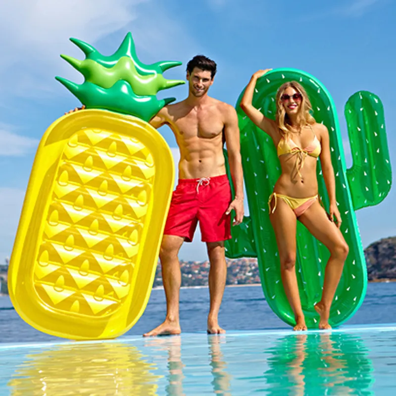 Gonflable géant piscine flotteur matelas jouets pastèque ananas Cactus plage natation anneau fruits Floatie Air Mattress7527510