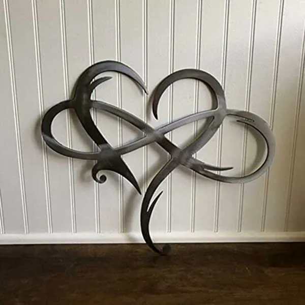 Infinity Kalp Çelik Duvar Dekorasyon Kişiselleştirilmiş Metal Duvar Ev Yatak Odası Sanat Süsler Yıldönümü Hediyeler Mumr999 210615