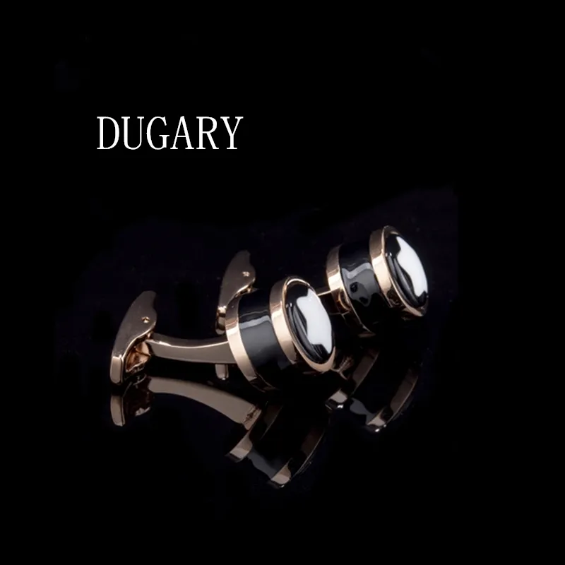 DUGARY shirt for men's Brand buttons cuff links gemelos High Quality round Rose gold wedding abotoaduras Jewelry