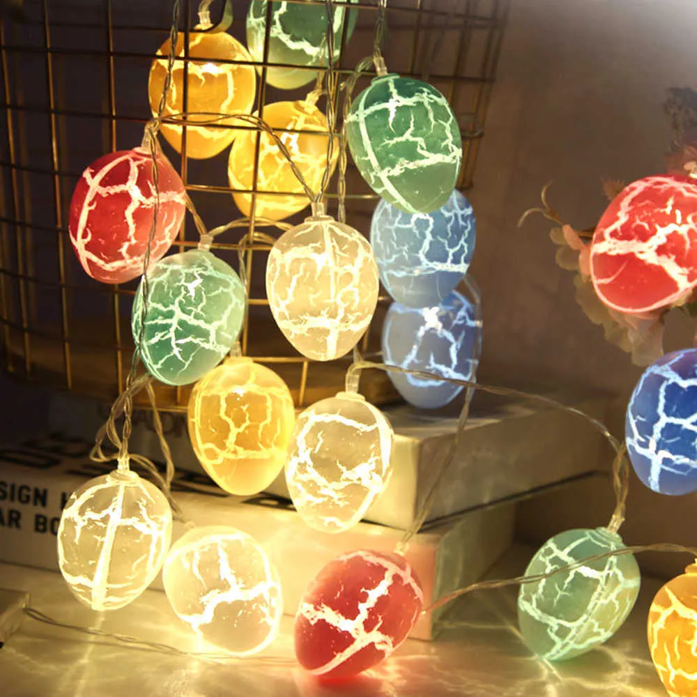 10 LED-Ostereier-Lichterkette, USB-batteriebetriebene Lichterkette für Zuhause, Baum, Party-Dekoration, Lampen, Festival, Innen- und Außenbereich, Ornament Y072243S