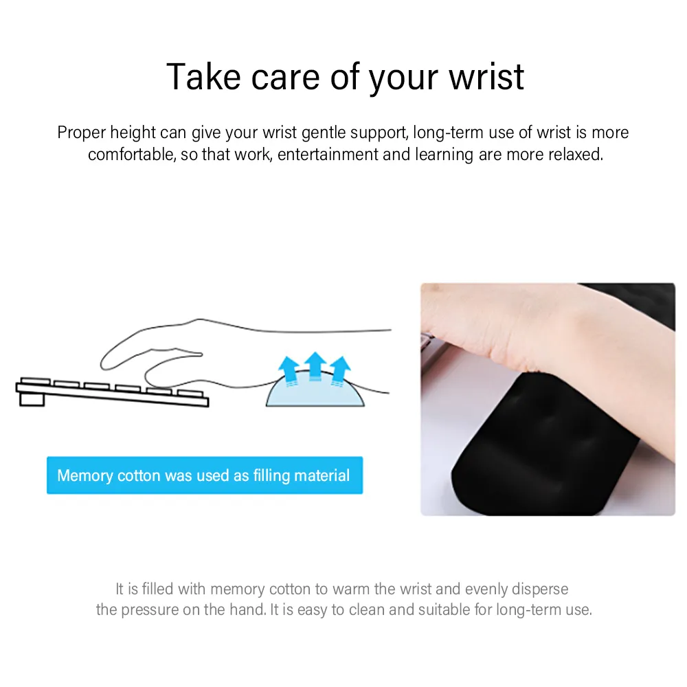 Mouse Memory Cotton Wrist Keyboard Pads Ergonomic Design Non Slip Automatic Molding Office Home PC Laptop Portable