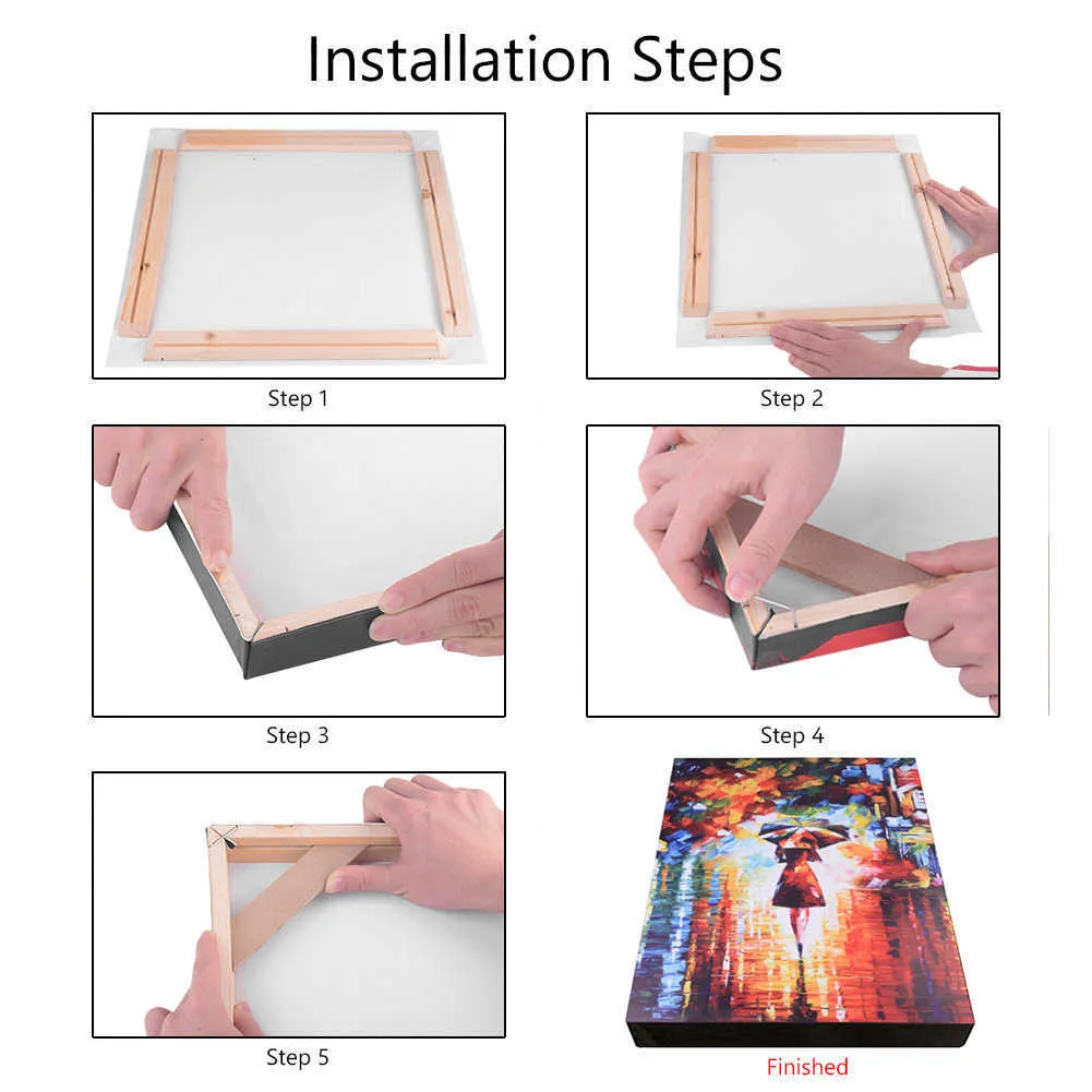 Marco de lienzo naturaleza DIY madera maciza pos Bar pintura interior con marco de pared Kit para pintura al óleo de diamantes cuadro arte de la pared Decoración 210611