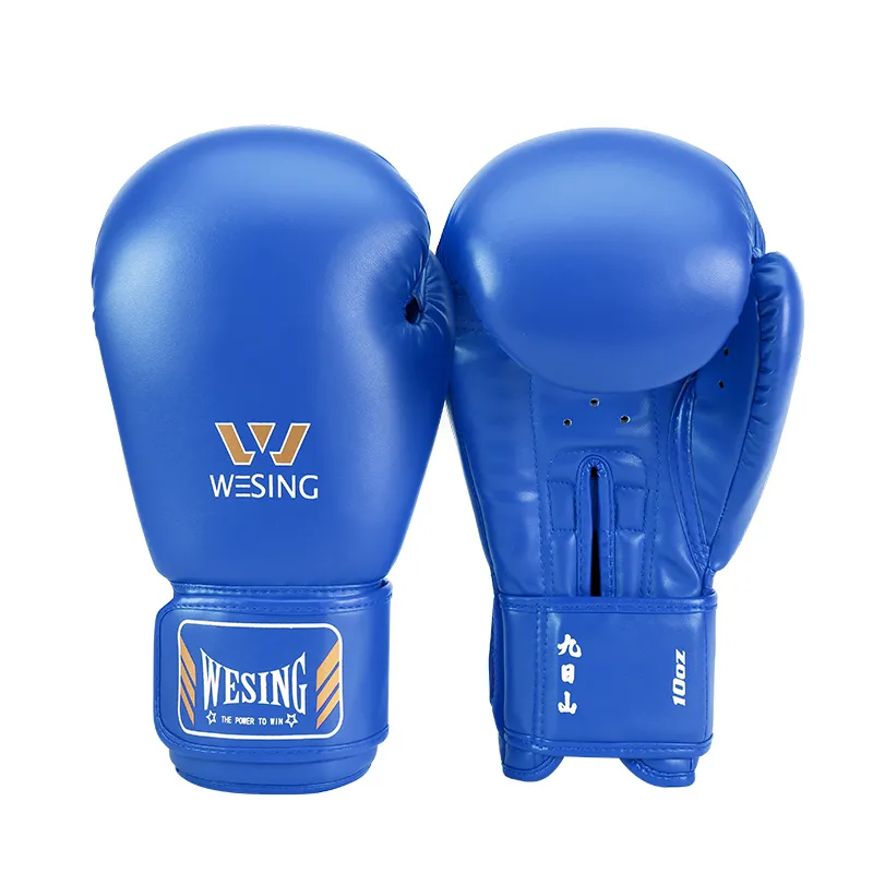 wesingプロのボクシンググローブサンダトレーニング競争アダルトパンチミットブラックルヴァMuay Thai Guantes de Boxeo 220222