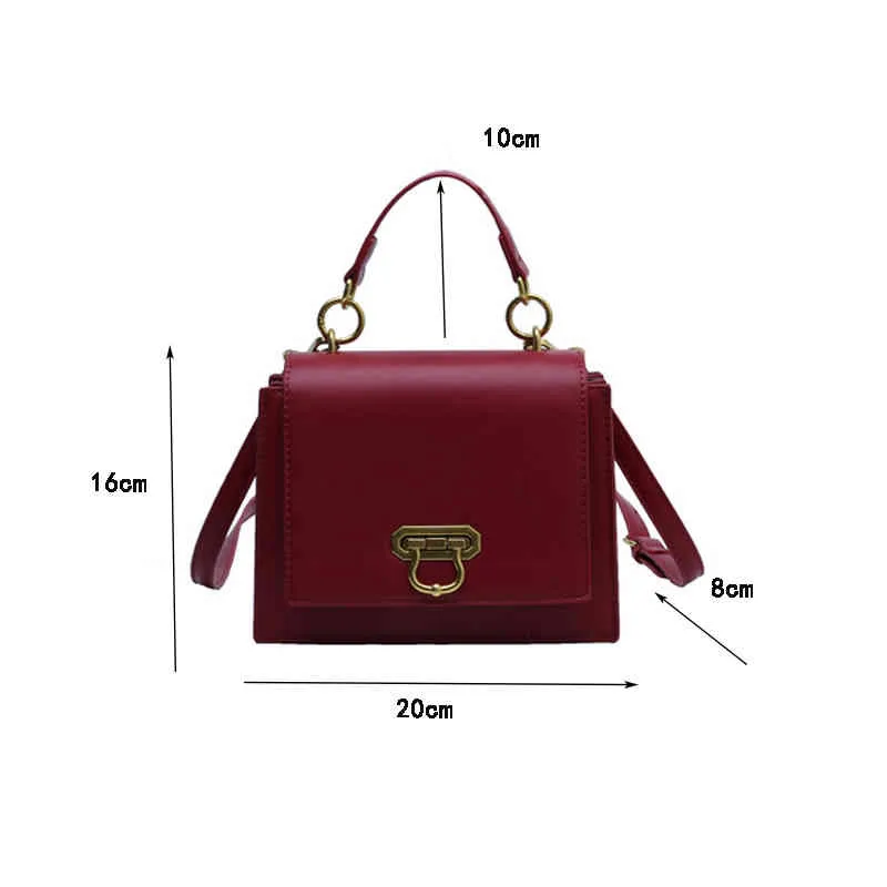 Daily Bagfashion جلد Ladi حقيبة يد جديدة بسيطة MSENGER حقيبة المرأة حقائب الكتف الربيع والصيف مربع مربع صغير 99J9