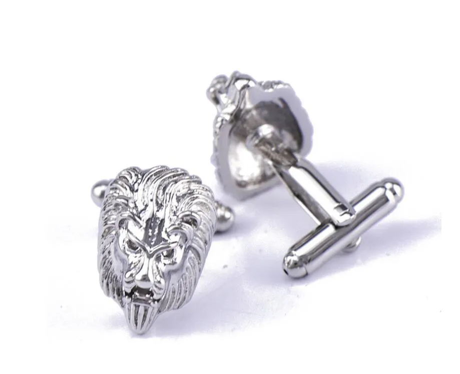 / African Animal Cufflinks Rhino Rhinoceros Cheeah Leopard Buffalo Giraffe Lion Hippo Crocodile Cuff Links Mosiądz HQ