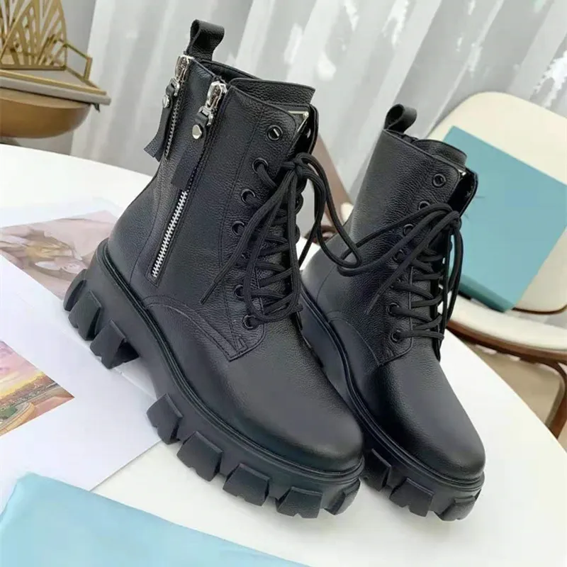 Leather Martin Boots Thick Soled Women's Fashion Luxury Design Short Booties
