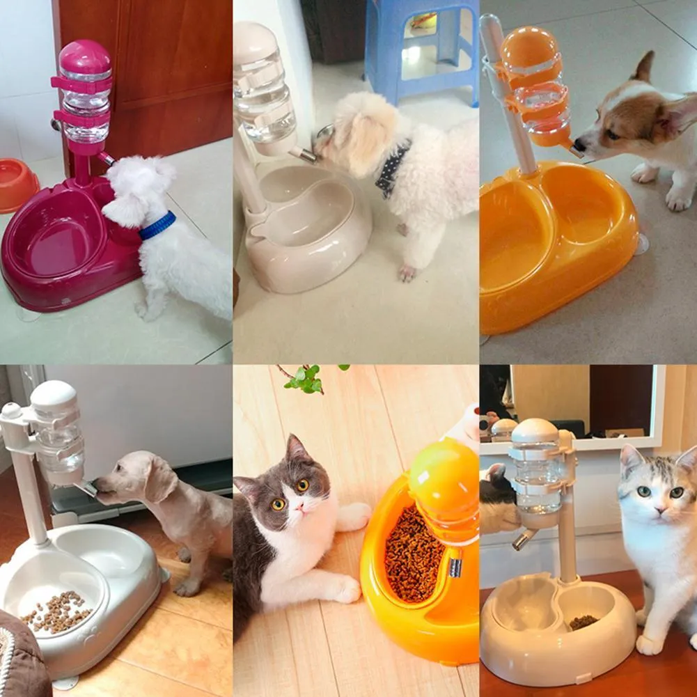 Fuente de agua automática para mascotas Colgando Bebida Comida Cuencos Botella de agua Hervidor para gato Perro Bebedor de agua para mascotas Dispensador Y200922