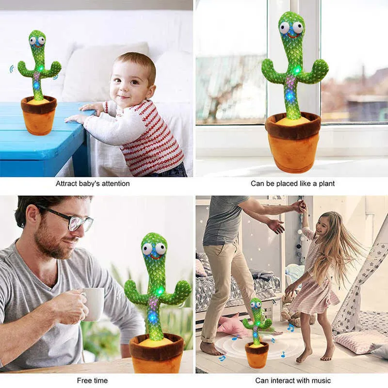 Dancing Cactus Toy ing The Body With Song Plush Shake Kids Children Stuffed Plant Shaking Music 21080464279624329684