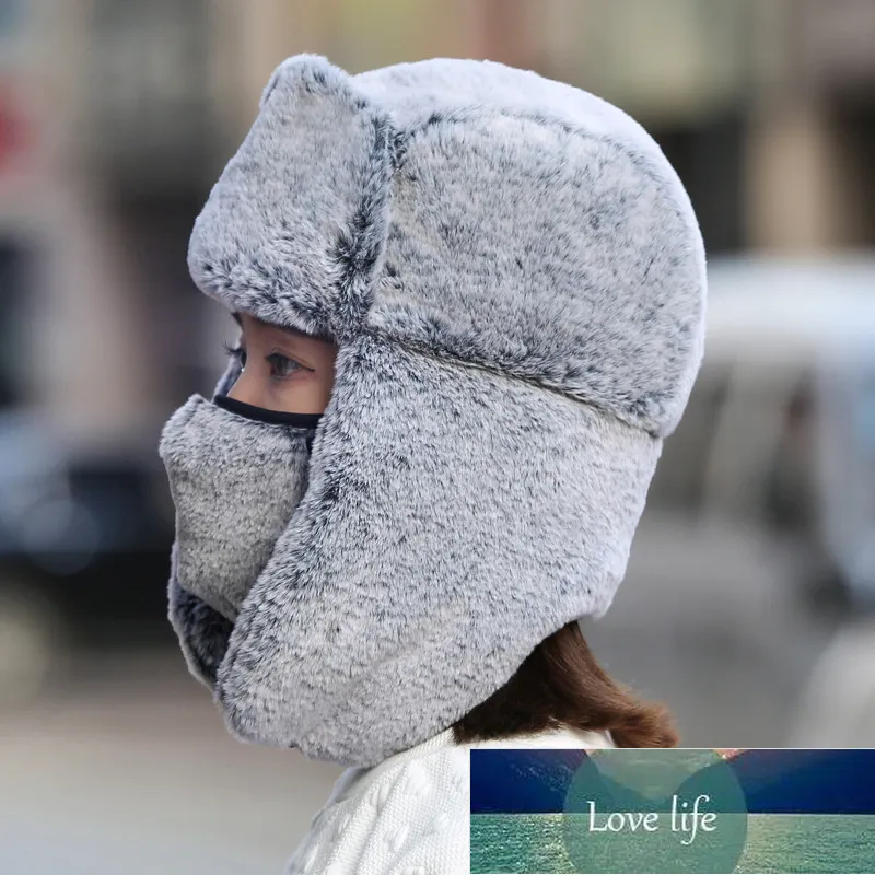 여성을위한 겨울 chapeaux 폭격기 모자 여성 faux 모피 러시아 모자 바람 방전 단색 우 란카 두꺼운 따뜻한 캡 귀 플랩 팩터 264p
