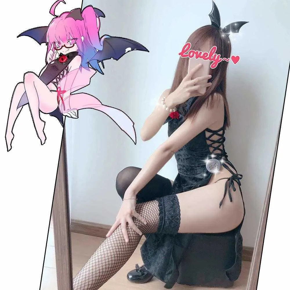 Cheongsam chino sexy para mujer Disfraces Lolita Diablo travieso Cosplay Lencería Y0913