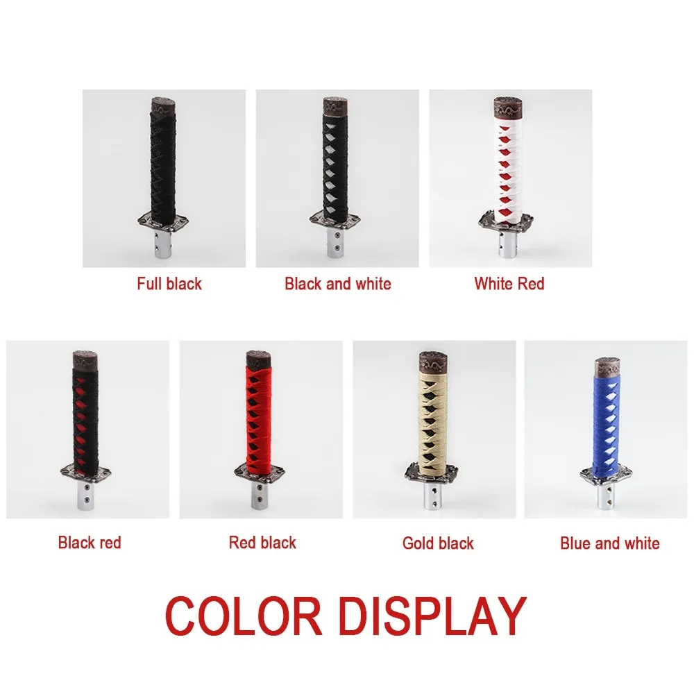 Universal Long Samurai Sword Shape Automatisk ER W / 4 Adaptrar Växellåda Handtag Gear Shift Knob Bil Styling