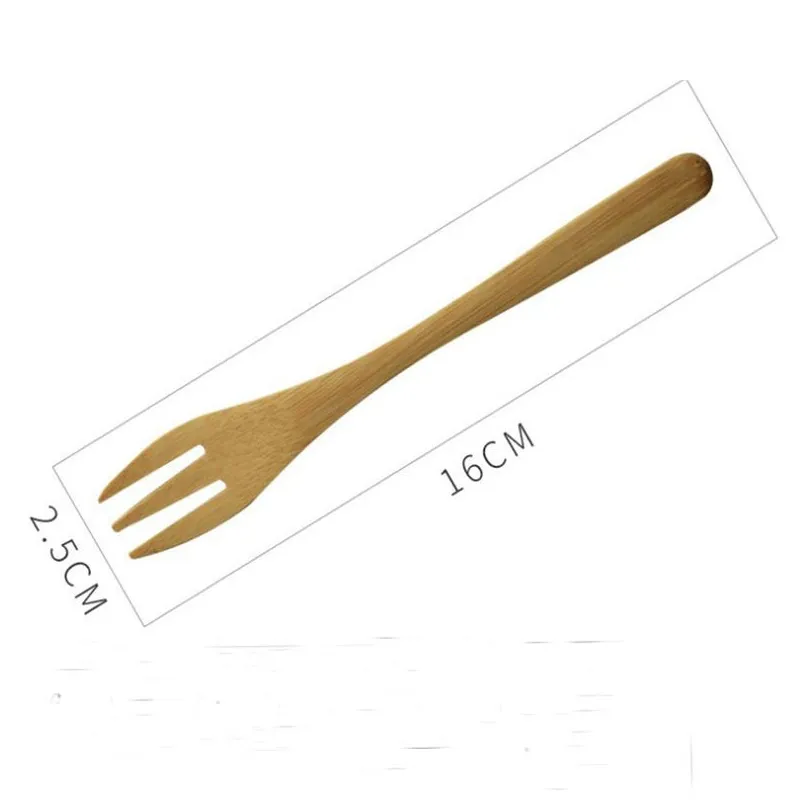 16cm 19cm Forchetta di bambù Cucina Utensili da cucina Strumenti Zuppa-cucchiaino Stoviglie Bambini Gelato Stoviglie Utensili Forchetta