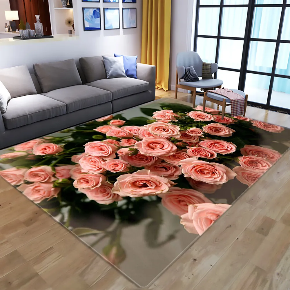 2021 3D blommor trycker matta barnmatta barn rum lekplats mattor hall golvmatta heminredning stora mattor för vardagsrum8472389