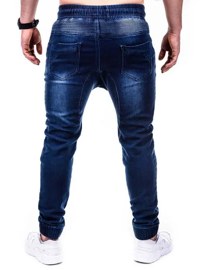 2020 nuovi Jeans pantaloni jeans da uomo casual da corsa cerniera elegante jeans slim pantaloni hombr jogging masculino jean X0621