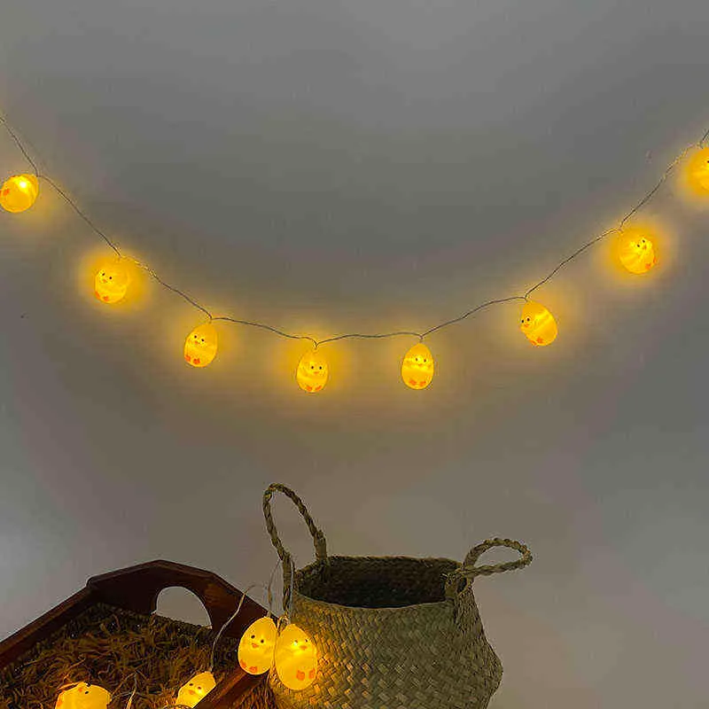 1.5m 10led poussins de pâques Led guirlandes lumineuses lampe bricolage suspendus décoration de noël maison en plein air fête guirlande fournitures
