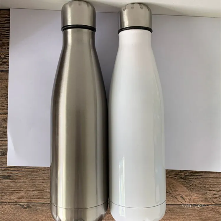 500ml昇華ブランクタンブラーボトルステンレス鋼真空カップカラフルな水カップ6色T2I52239-1