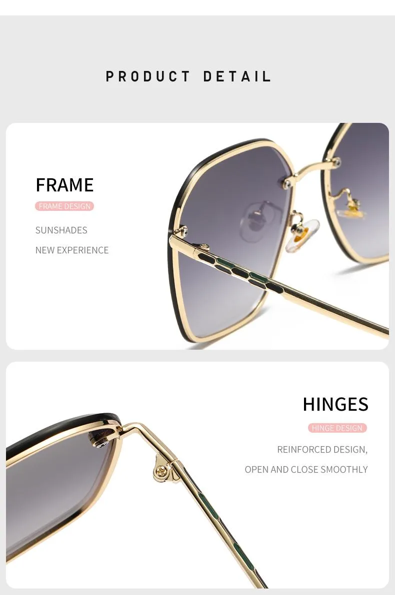 Солнцезащитные очки с отделкой, женские корейские волнистые солнцезащитные очки с защитой от ультрафиолета, онлайн-очки для знаменитостей, уличная съемка 50550271J