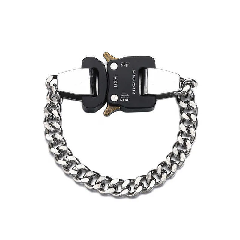 Alyx River Link Bracelets Men and Women Top Quality Titanium Stainless Steel 1017 Alyx 9sm Metal Buckle Bracelet Made in Austria Q7459281