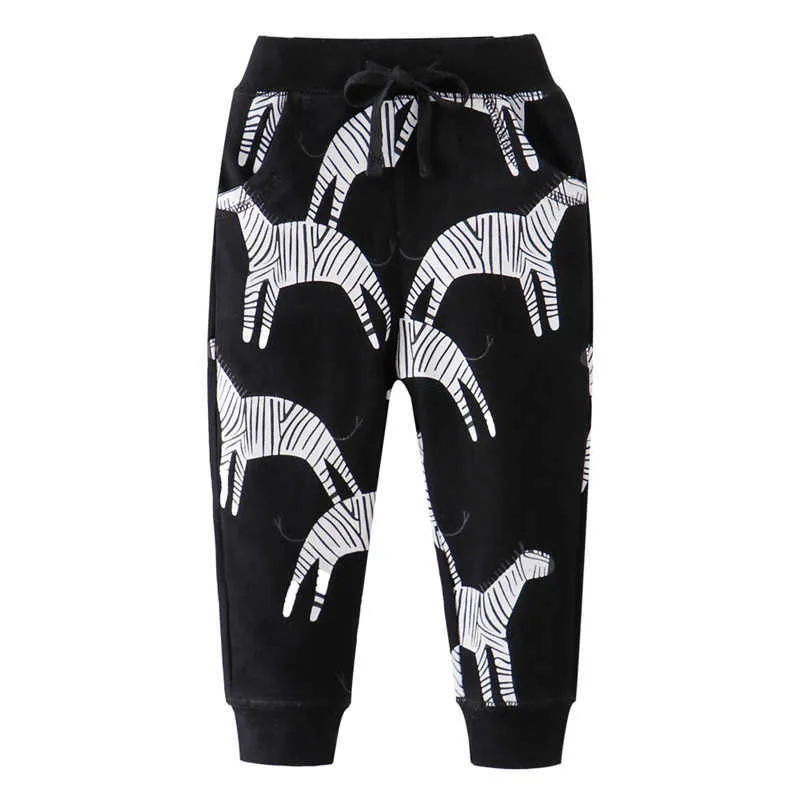 Hoppmätare Dinosaurs Sweatpants för pojkar Tjejer Bomull Drawstring Kläder Full längd Kids Byxor Animal Sport Pants 210529