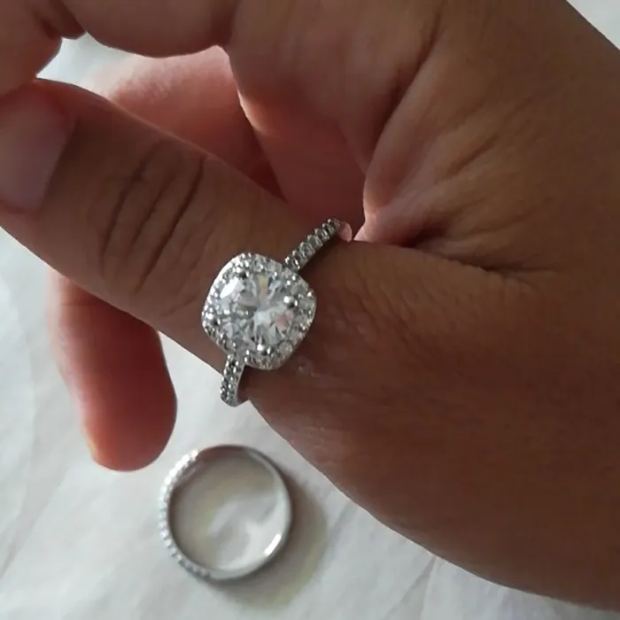 Amazon Women Jewel Vit Gold Plated Cz Diamond Three Piece Wedding Engagement Ring Set Bridal Band SR5316464675