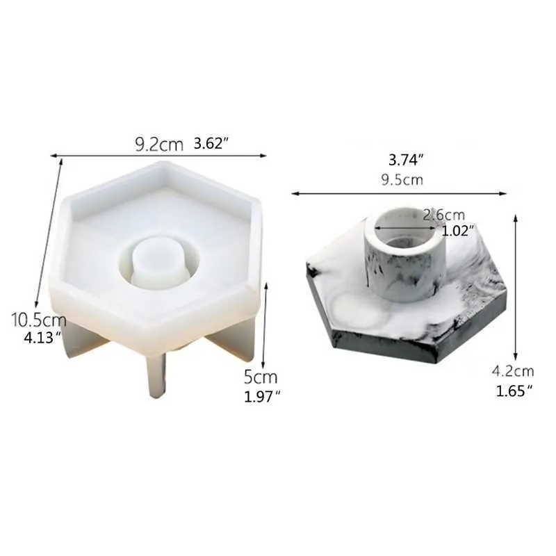 Concrete Candlestick Epoxy Resin Molds Cement Candle Holder Silicone Mold Tools 54DC 210722