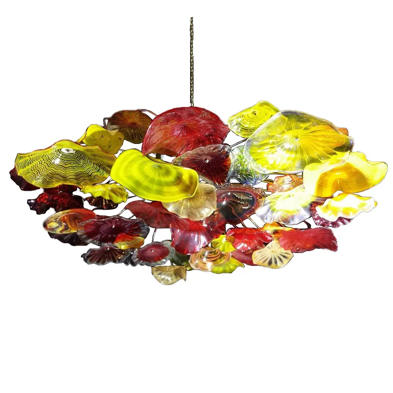 Lustre en cristal de verre soufflé à la bouche LED Art Lampes suspendues Multi Diameter150CM Éclairage intérieur Décoration de salon moderne