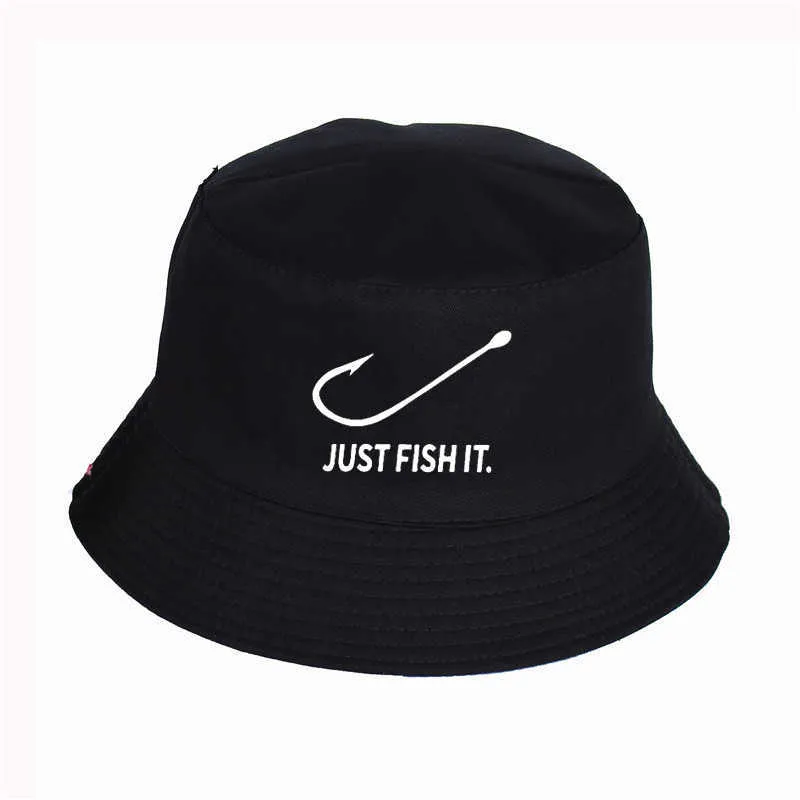 Apenas pescar engraçado impresso balde chapéus verão de alta qualidade fisherman039s chapéu feminino masculino pescador chapéu snapback chapéus q08052994461