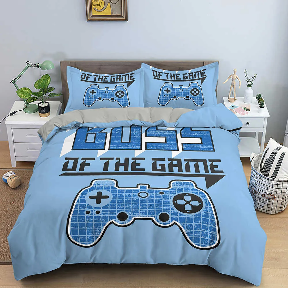 Ensemble de couverture de couette garçons enfants jeu literie 2/lit gamepad motif couette couette gamer 210615