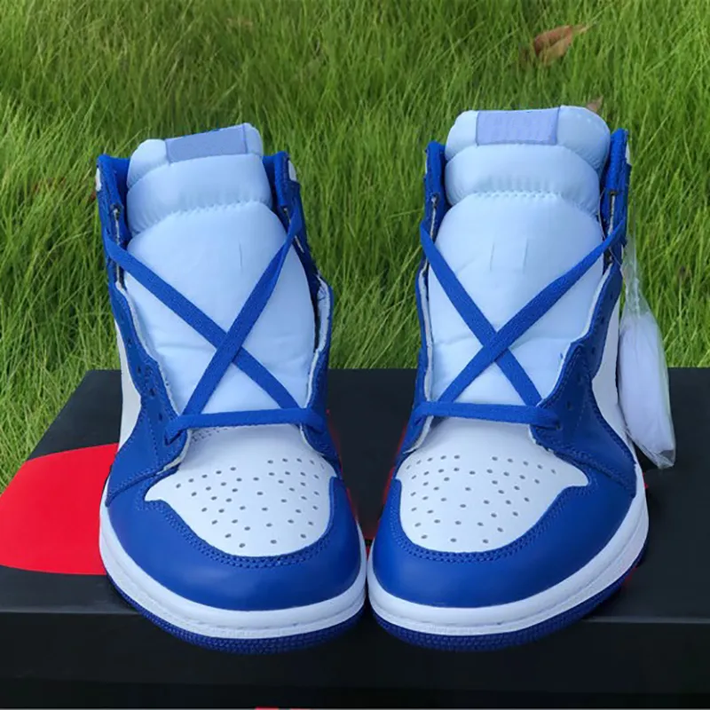2021Top Quality Jumpman 1 1s OG Storm Blue Basketball Shoes High Travis Scotts Mens Women Banned Bred Toe Chicago Men Womens Sport Sneakers With Box