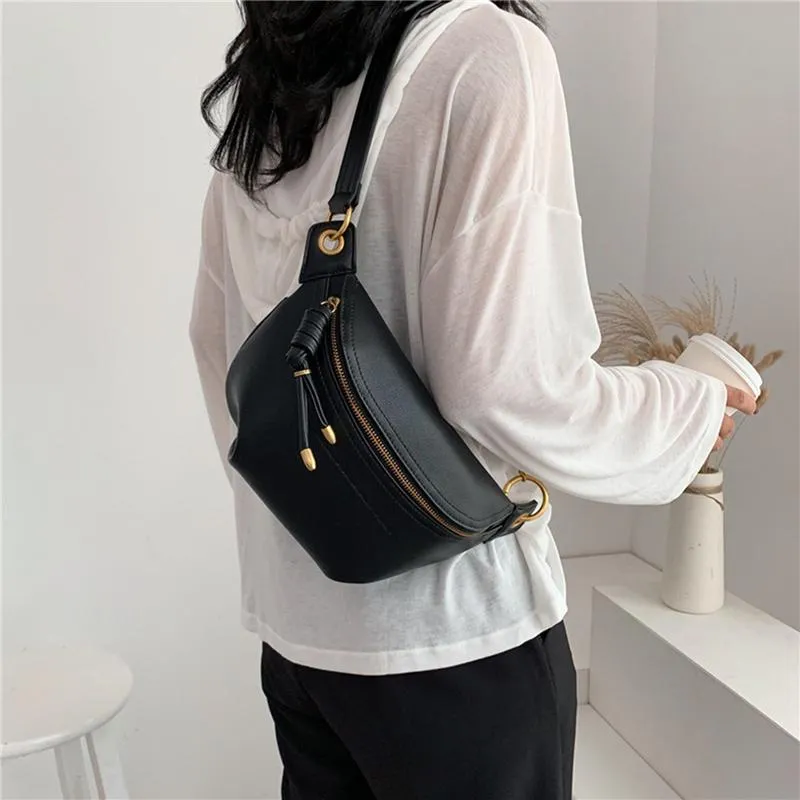 Women Waist Packs White Purse Leather Fanny Letter Belt Bags Shoulder Messenger Female Wallet Fashion Chest Crossbody Bag Pouch311M
